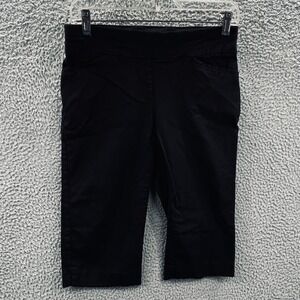 Chicos Womens Perfect Stretch Crop Pants XS Black Pull On Casual Work Travel